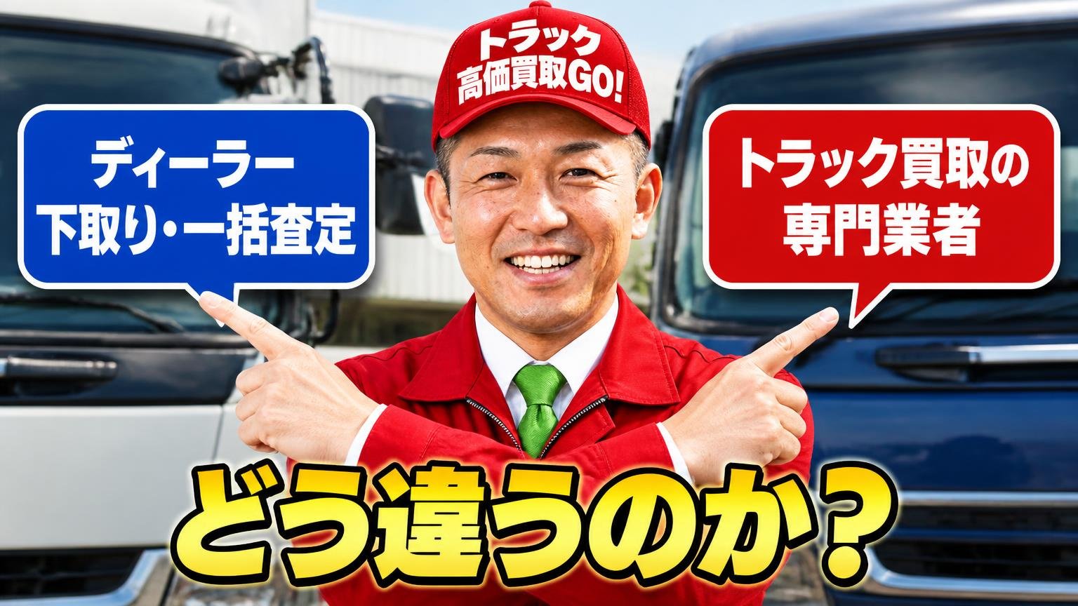 ディーラー下取り・一括査定と、トラック買取の専門業者はどう違うのか