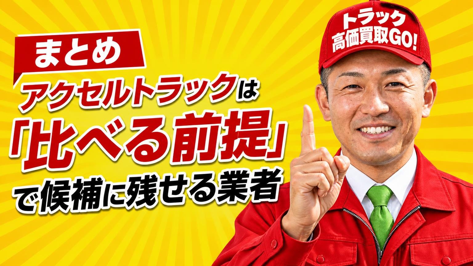 まとめ|アクセルトラックは「比べる前提」で候補に残せる業者