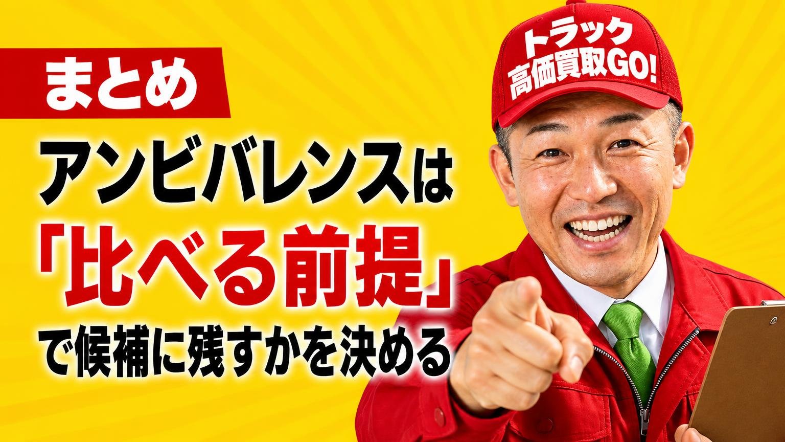 まとめ|アンビバレンスは「比べる前提」で候補に残すかを決める