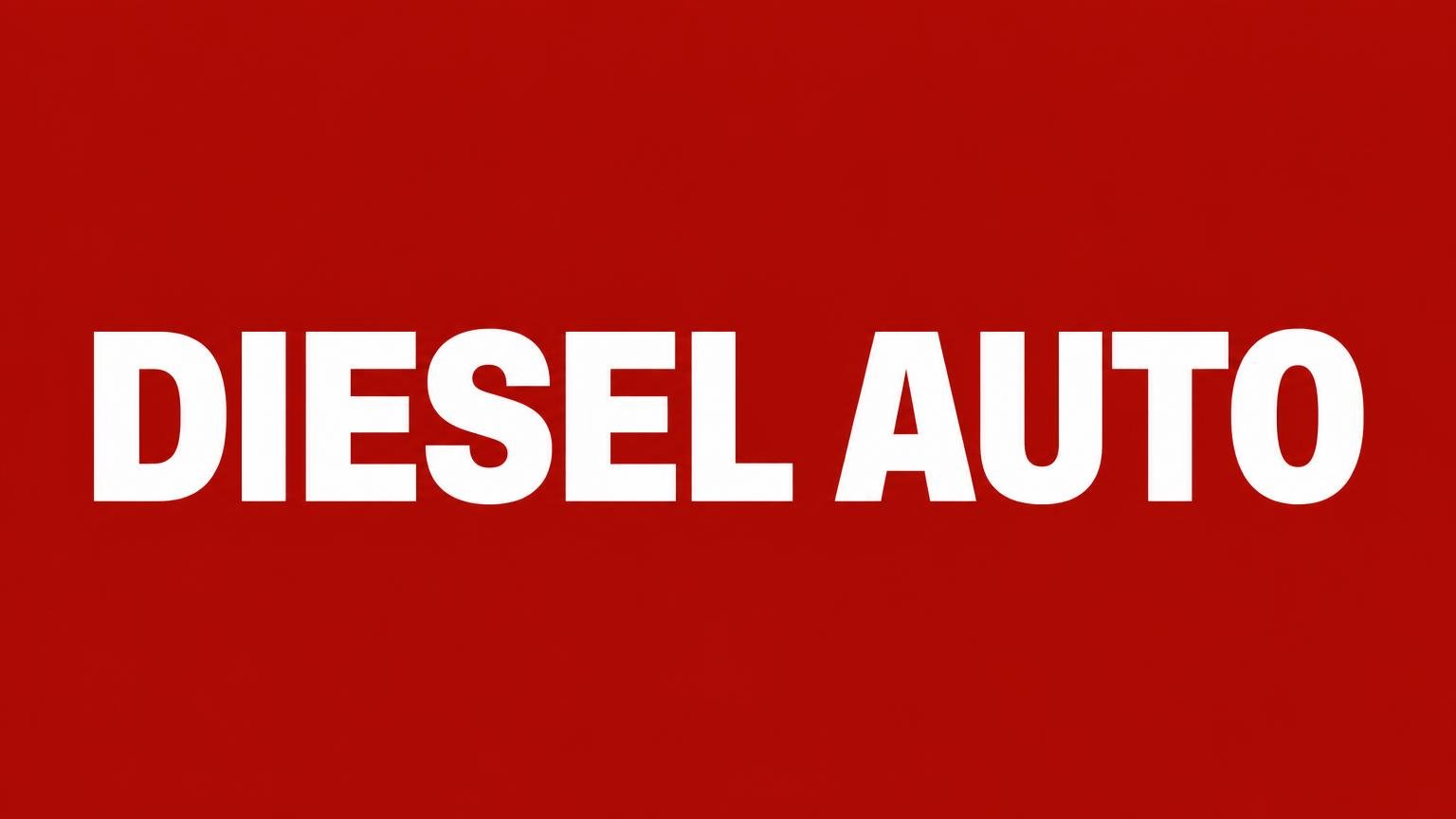 DIESEL AUTO 赤い背景に白い太字で社名を大きく入れた業者紹介の見出し画像