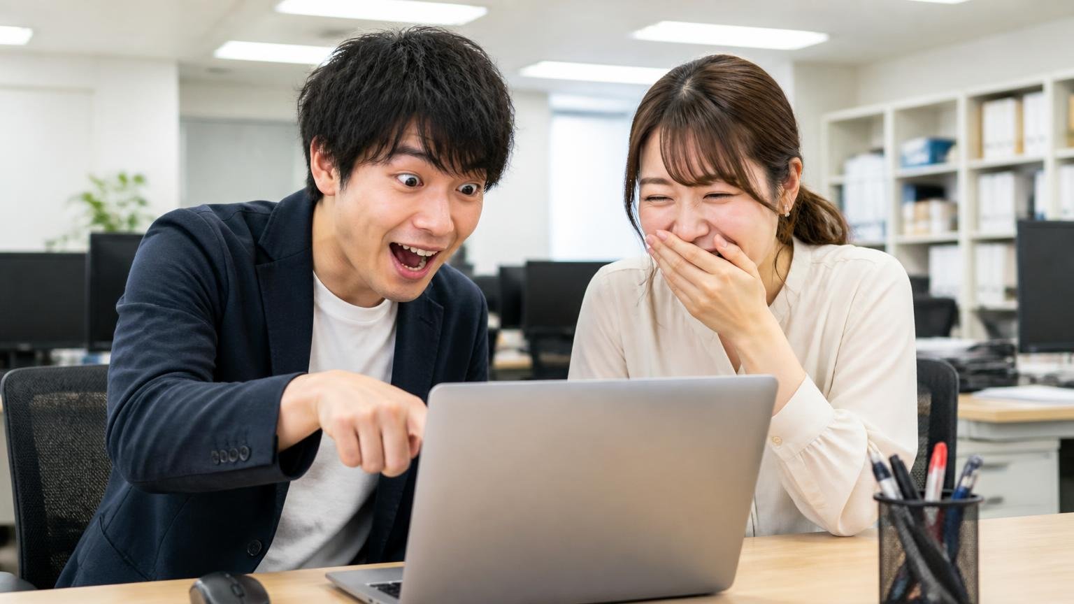 ヤフオクの「悪い」評価に書かれていた"まさかの一文"、事務所でパソコン画面を見て思わず吹き出す20代男性と30代女性2人