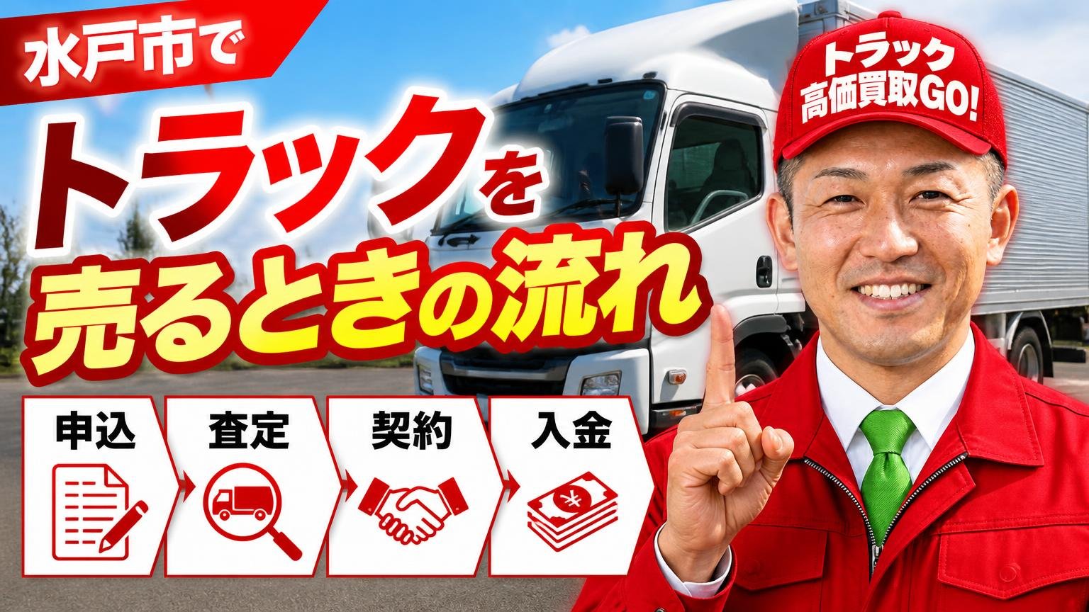 水戸市でトラックを売るときの流れ(申込から入金まで)