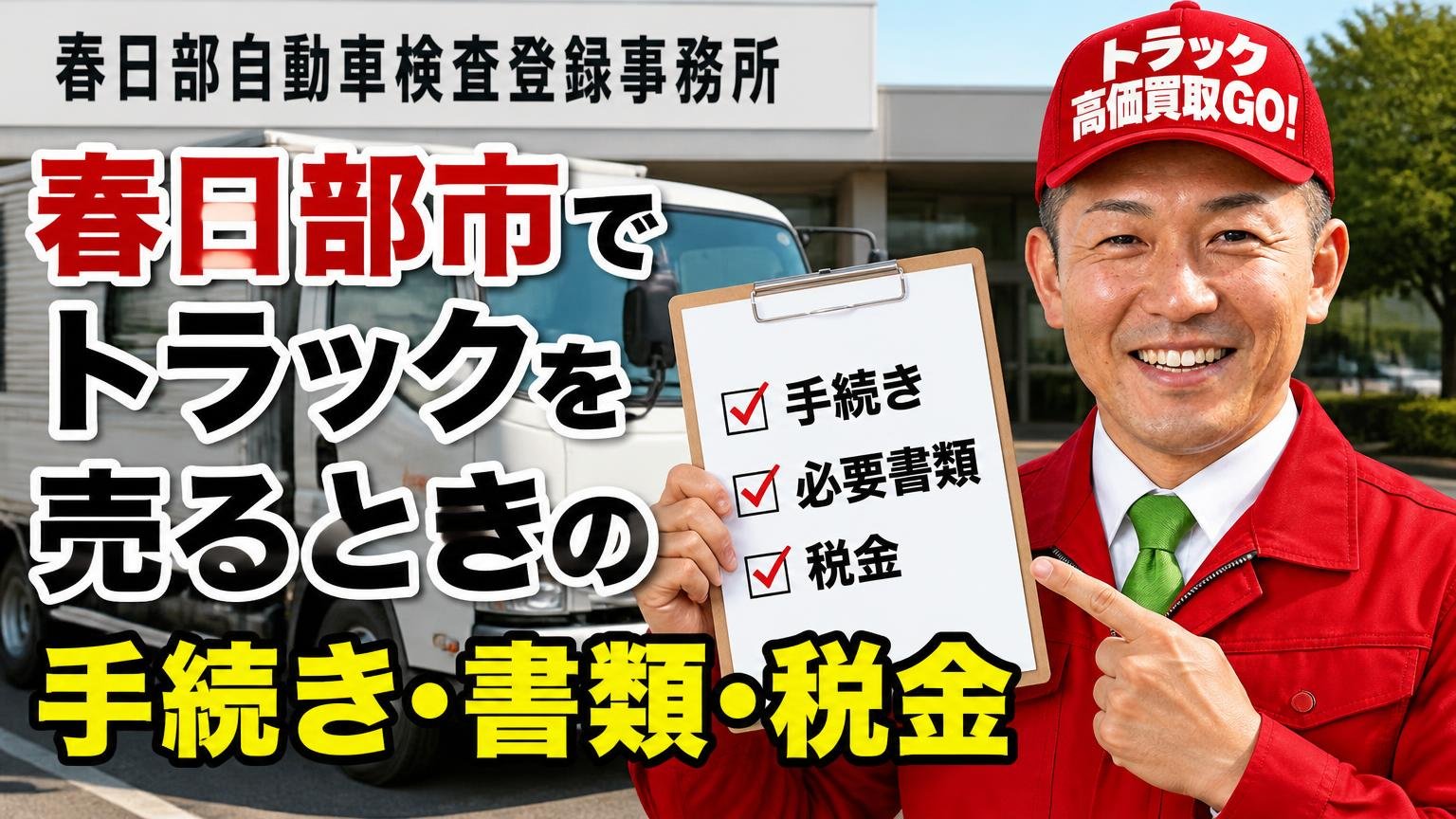 春日部市でトラックを売るときの手続き・書類・税金【春日部自動車検査登録事務所】