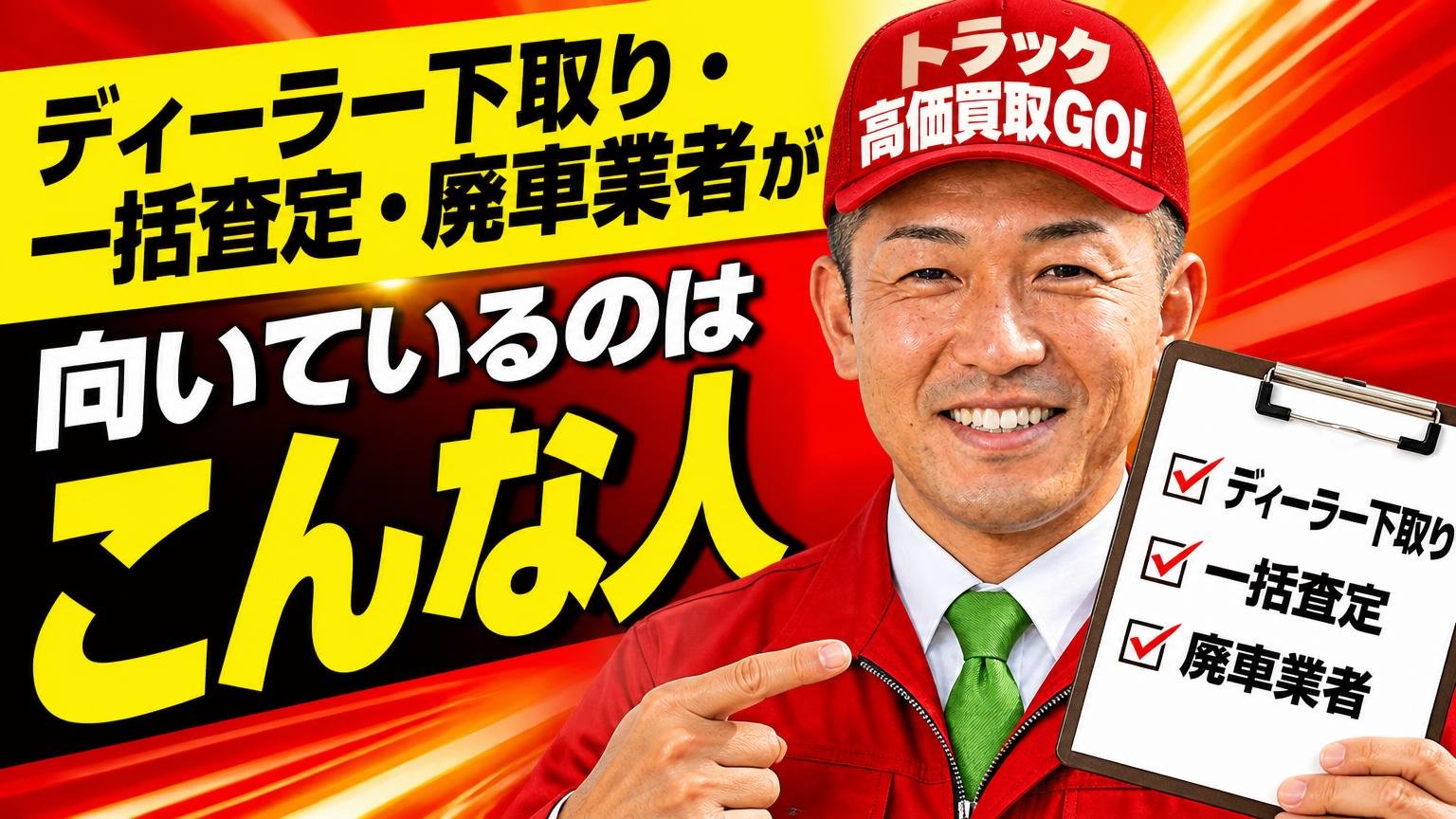 ディーラー下取り・一括査定・廃車業者が向いているのはこんな人