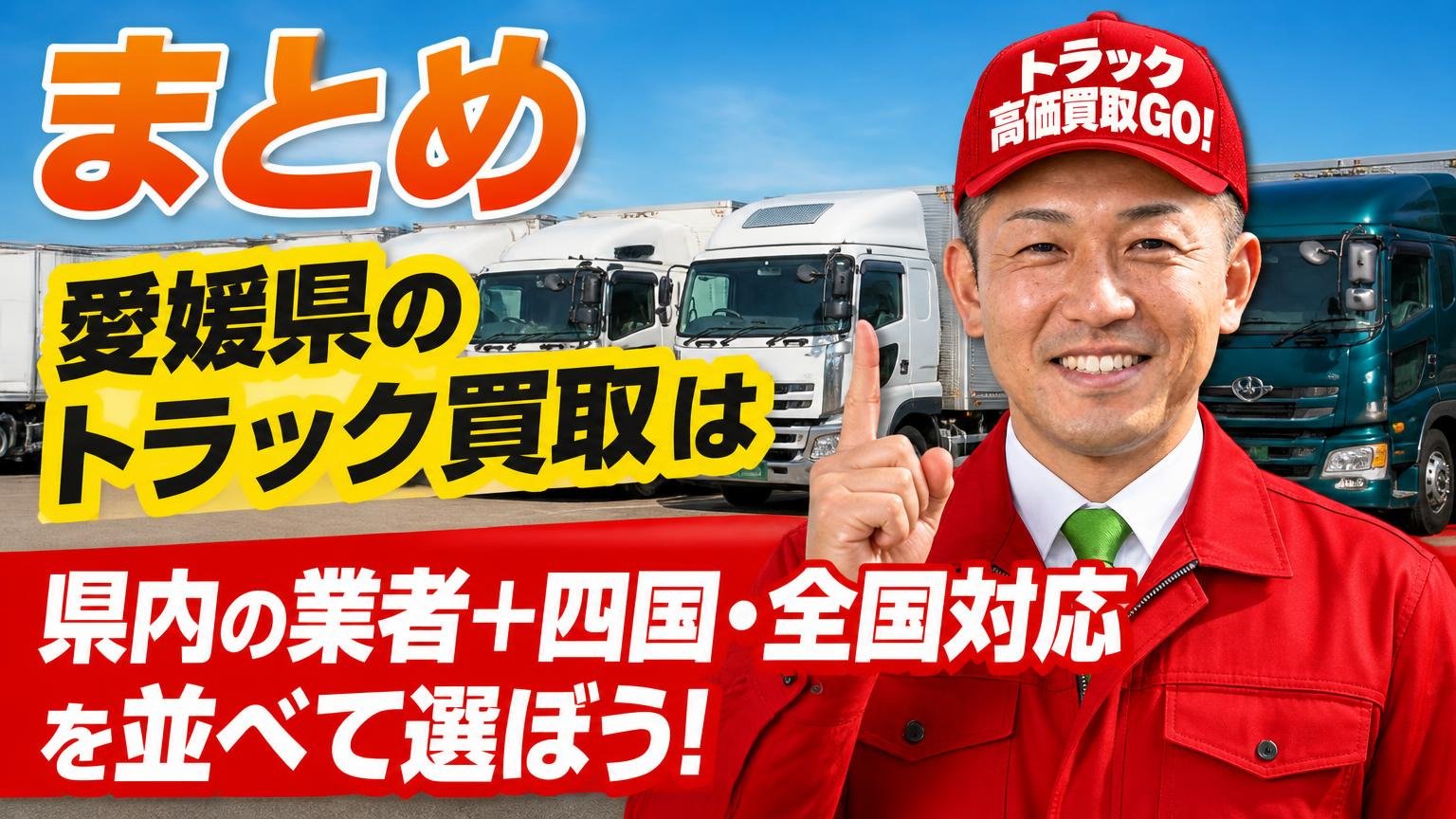まとめ:愛媛県のトラック買取は「県内の業者+四国・全国対応」を並べて選ぼう