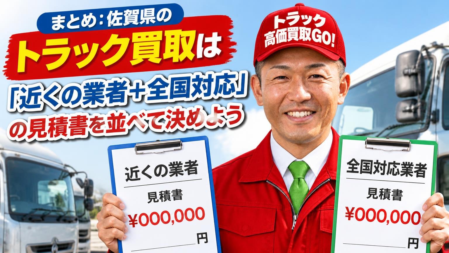 まとめ：佐賀県のトラック買取は「近くの業者＋全国対応」の見積書を並べて決めよう